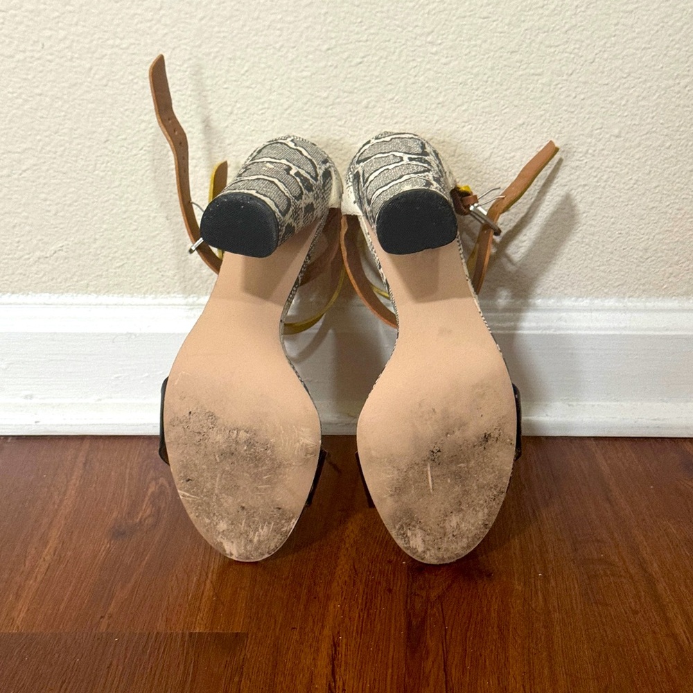 Fun And Flirty Snakeprint Color Block Heels - image 4